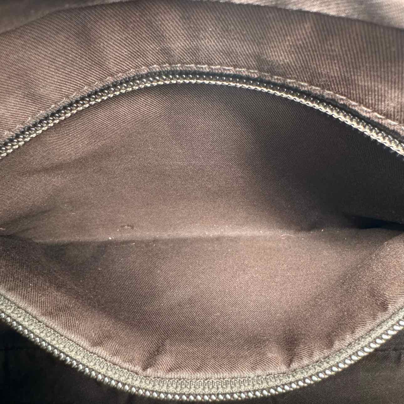GUCCI Monogram Canvas Web Medium Half Moon Hobo (Pre-Owned)