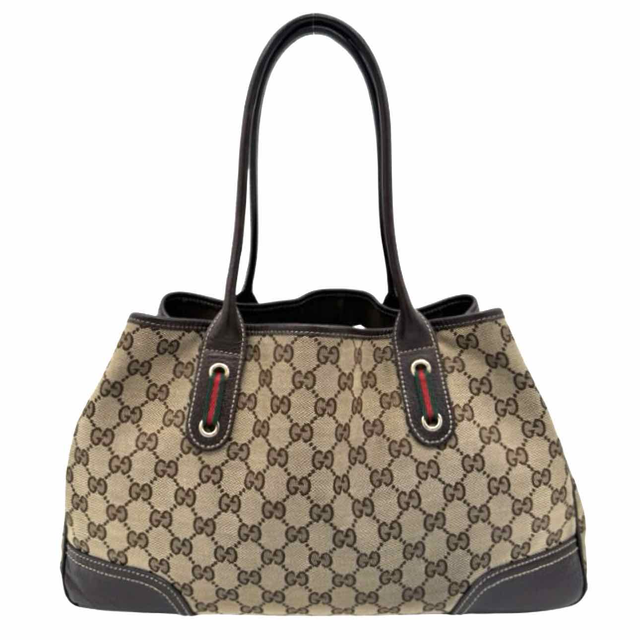 GUCCI GG Canvas Princy Tote Bag Brown