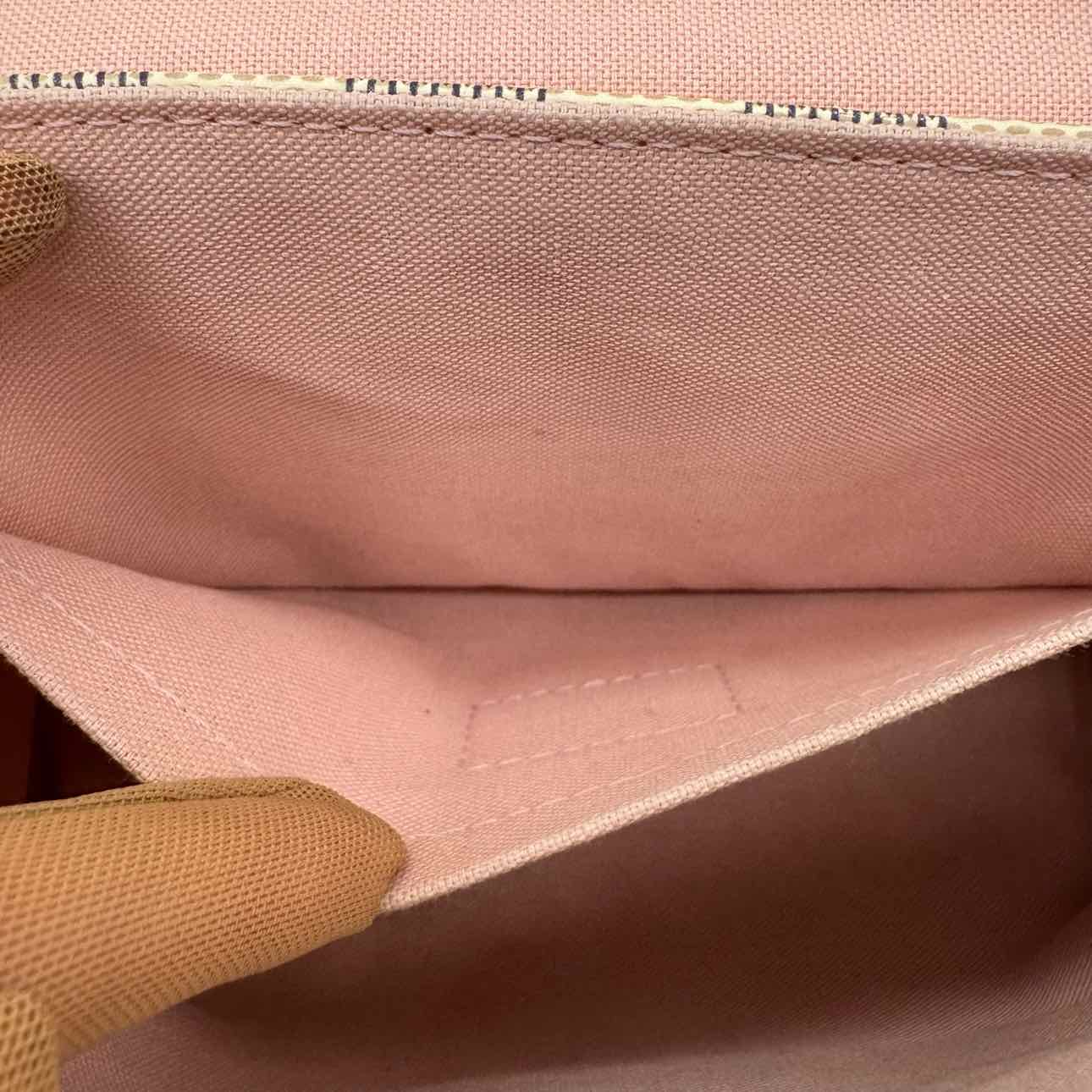LOUIS VUITTON Damier Azur Canvas Croisette Bag White (Pre-Owned)