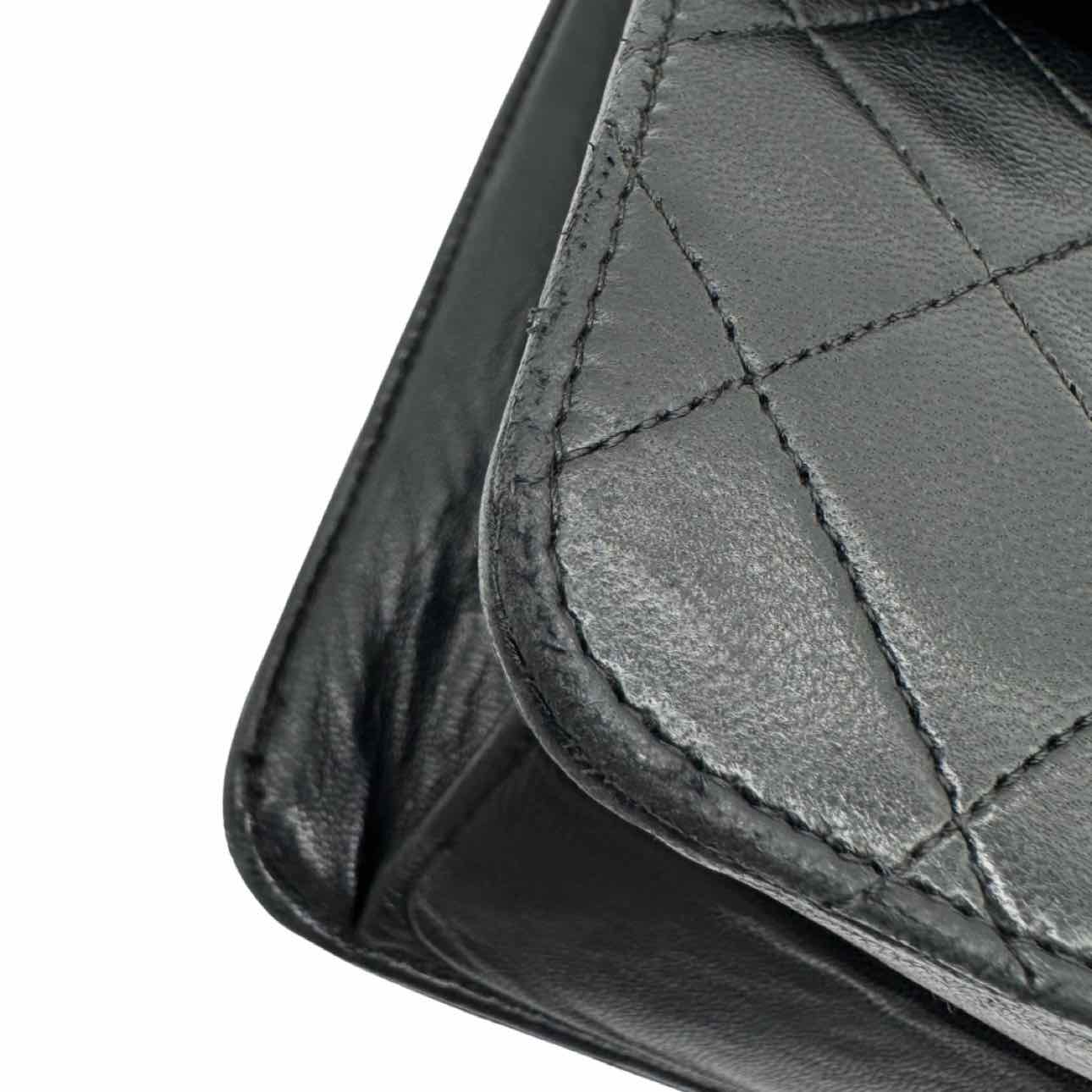 CHANEL Lambskin Push Lock Medium Half Flap Black (Pre-Owned)