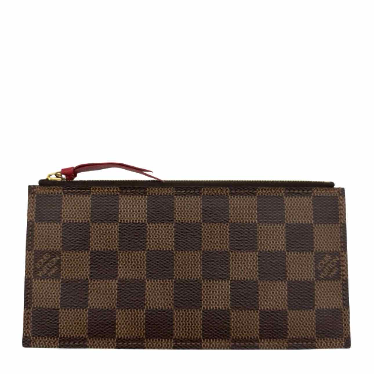 LOUIS VUITTON Damier Ebene Pochette Felicie Cerise Red