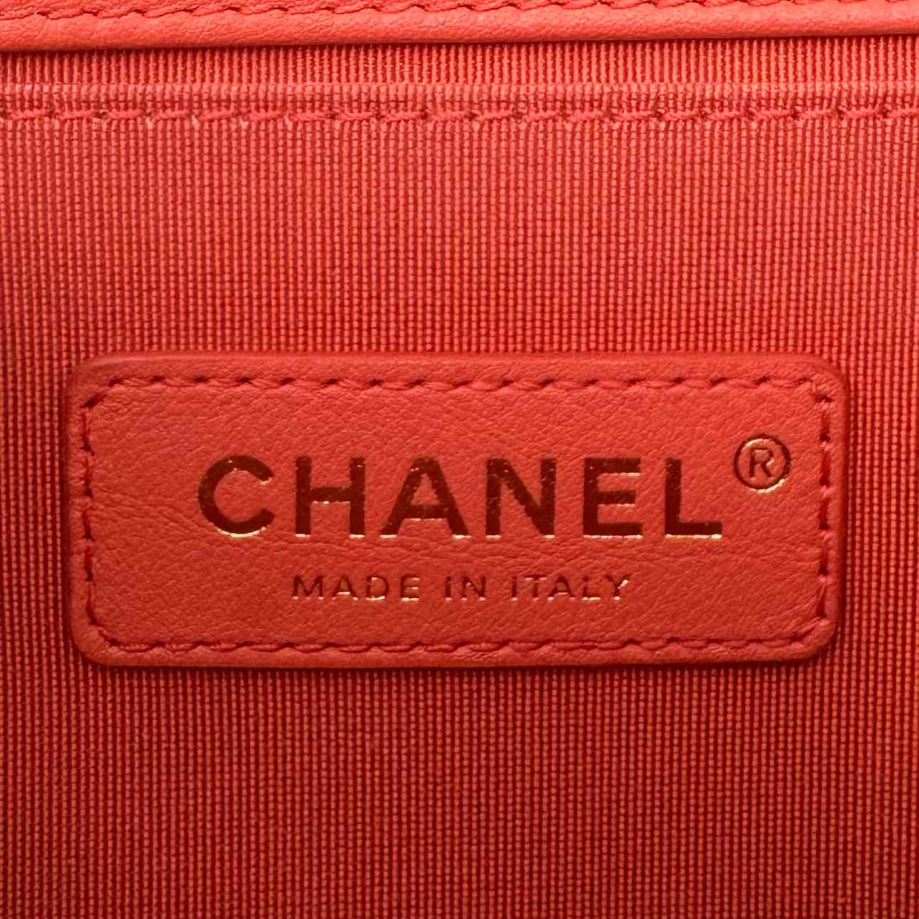 CHANEL Quilted Calfskin Medium Boy Bag Coral