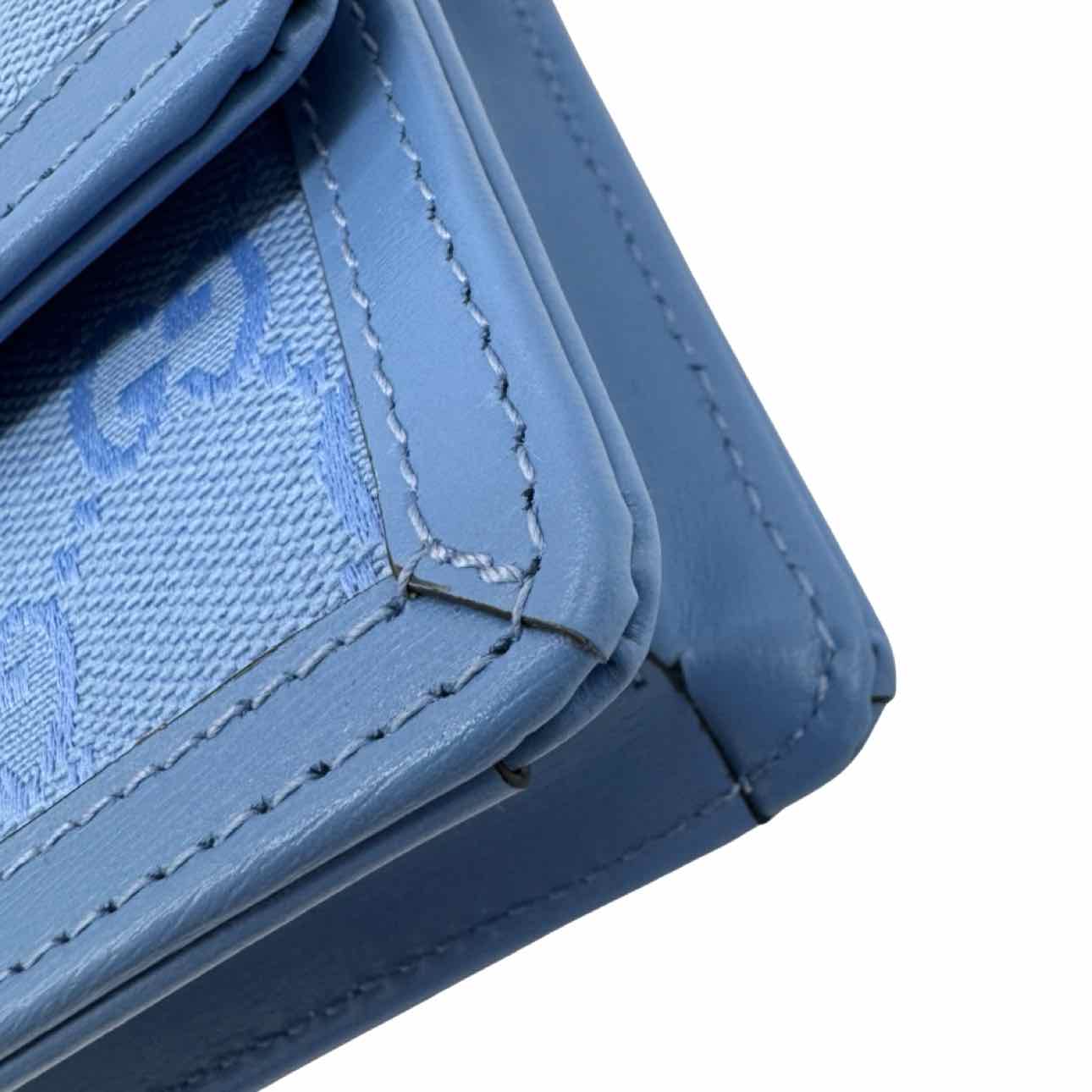 GUCCI GG Monogram Canvas Luce Mini Shoulder Bag Blue