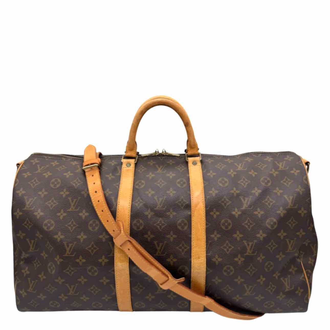 LOUIS VUITTON Monogram Canvas Keepall Bandouliere 55 Brown (Pre-Owned)