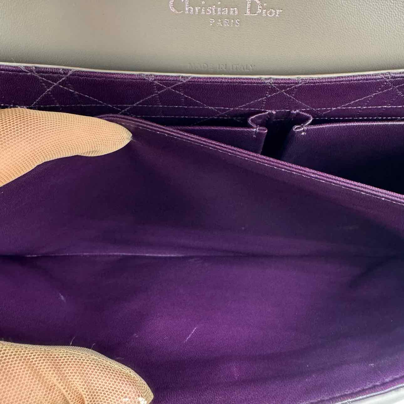 DIOR Cannage Lambskin Large Miss Dior Flap Grey (Pre-Owned)