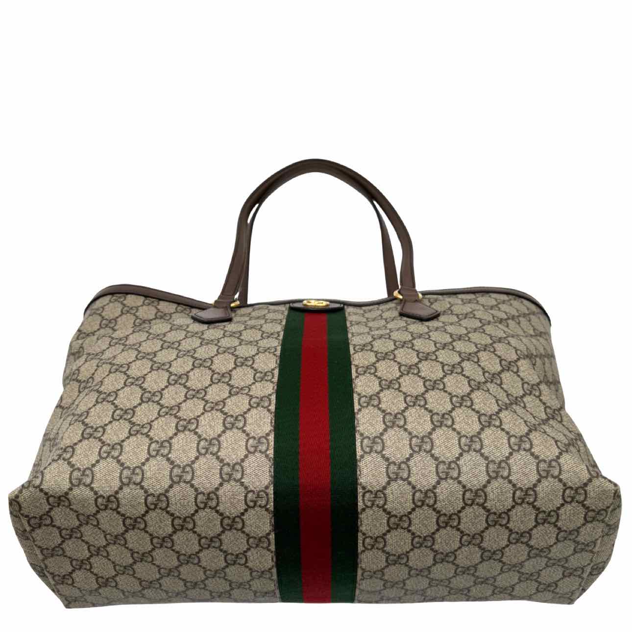 GUCCI GG Supreme Monogram Medium Ophidia Tote Bag Brown