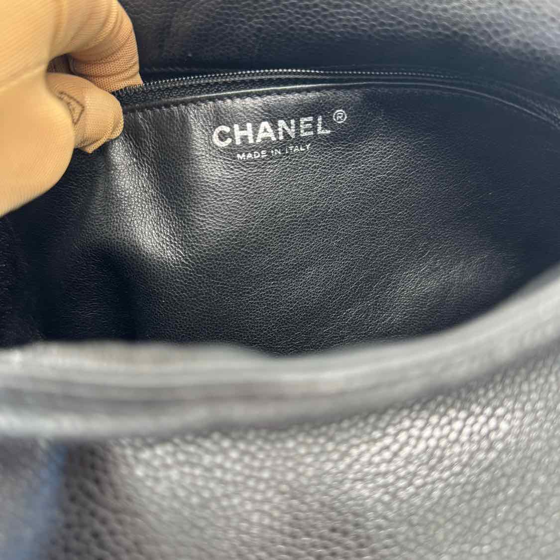 CHANEL Caviar Timeless Flap Handbag Black (Pre-Owned)