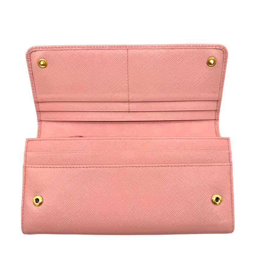 PRADA Saffiano Bow Continental Wallet Orchidea (Pre-Owned)