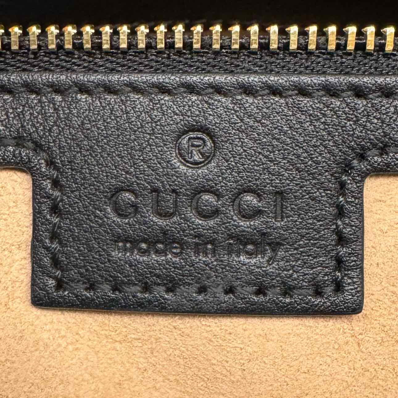 GUCCI Supreme Canvas Medium Padlock Shoulder Bag Black