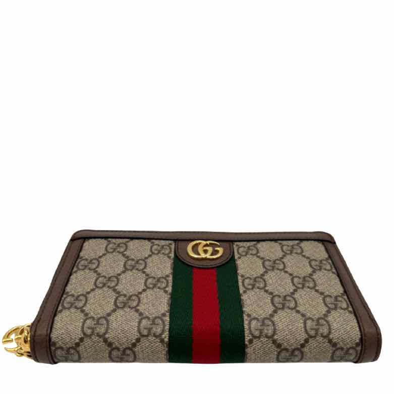 GUCCI GG Supreme Monogram Web Ophidia Wallet Brown (Pre-Owned)