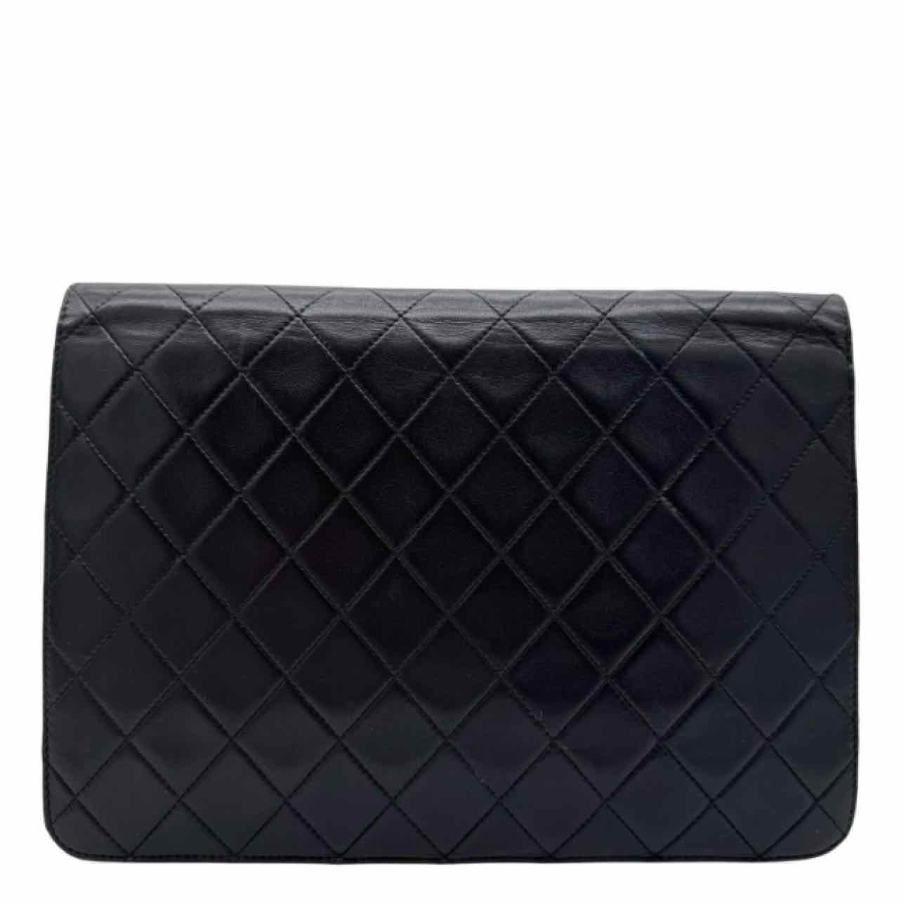 CHANEL Quilted Lambskin Push Lock Small Single Flap Back