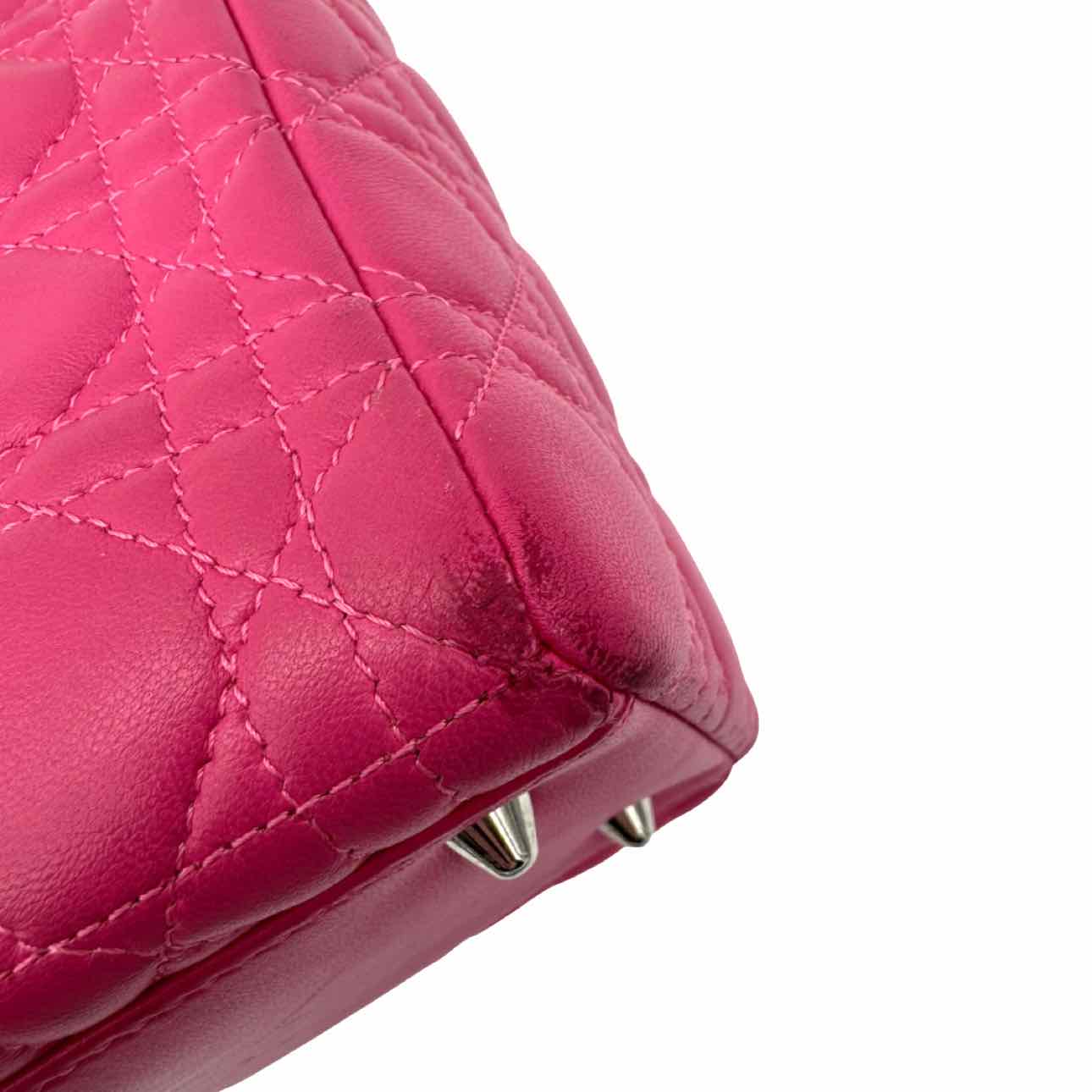 DIOR Cannage Lambskin Medium Lady Dior Tote Pink