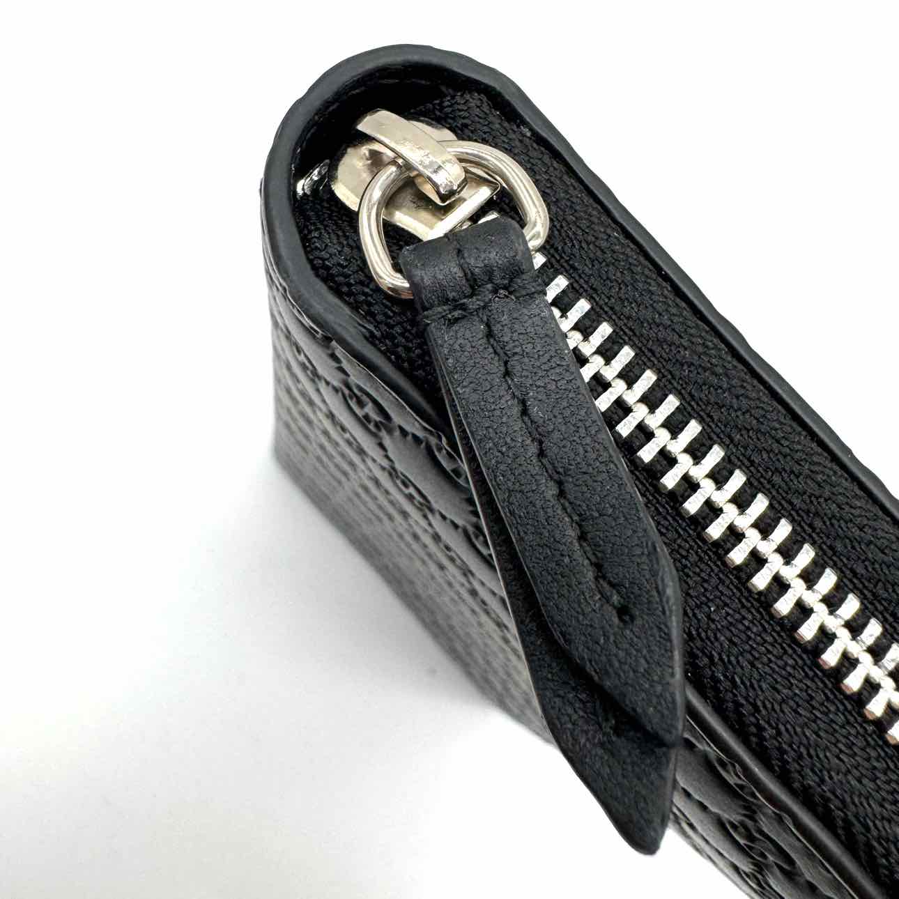 GUCCI Calfskin Guccissma Zip Around Wallet Black (Pre-Owned)