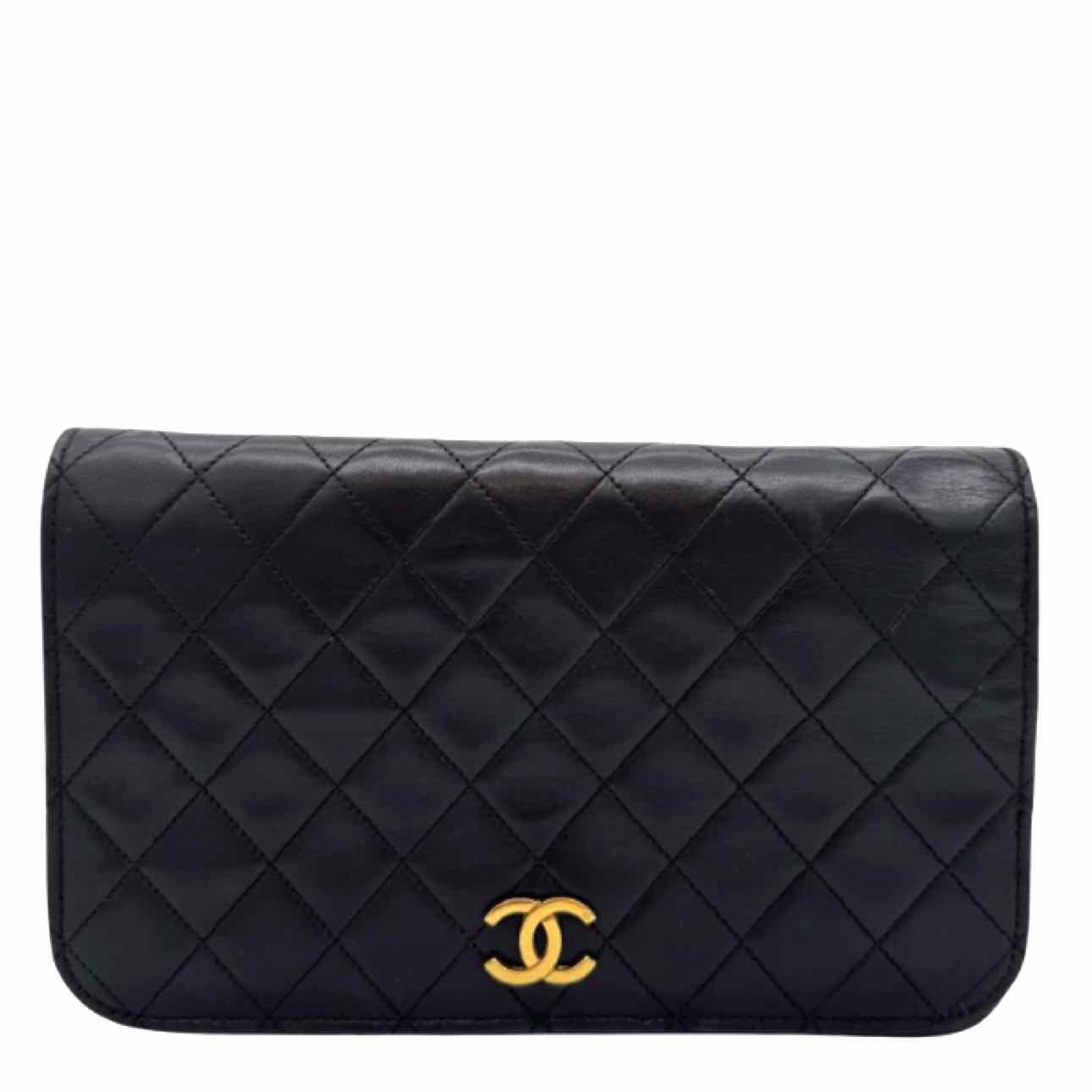 CHANEL Quilted Lambskin Push Lock Small Single Flap Back