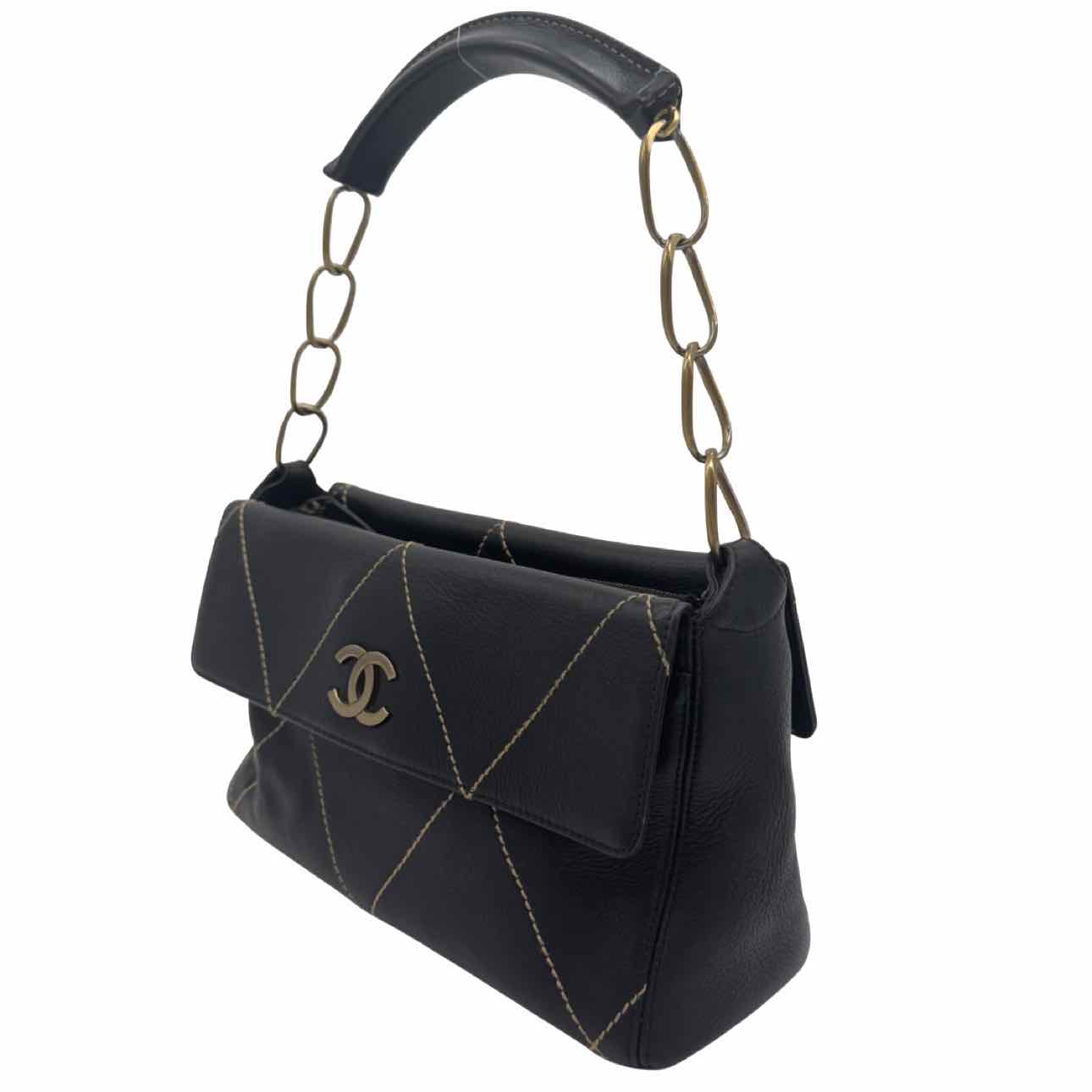 CHANEL Diamond Stitch Surpique Bag Black