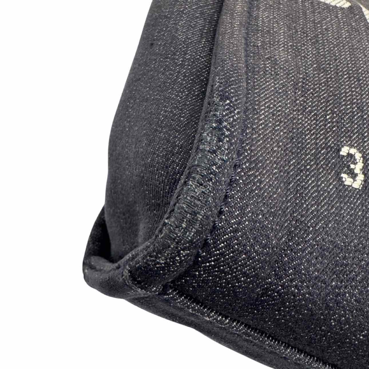 CHANEL Denim Leather Mini Deauville Tote Bag Blue