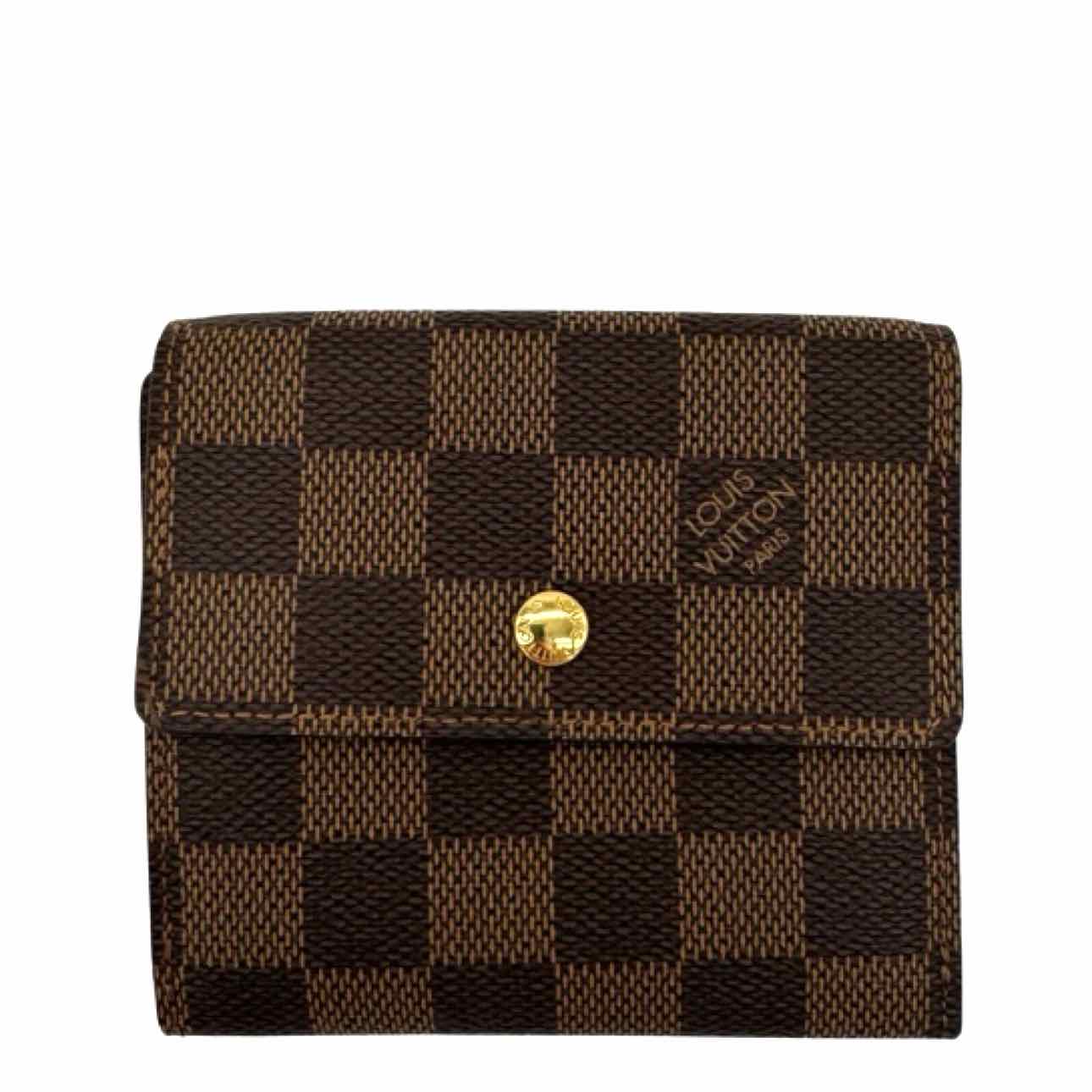 LOUIS VUITTON Damier Ebene Elise Wallet Brown