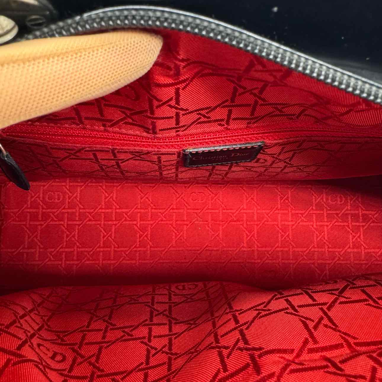 CHRISTIAN DIOR Box Leather Lady Dior Tote Black (Pre-Owned)