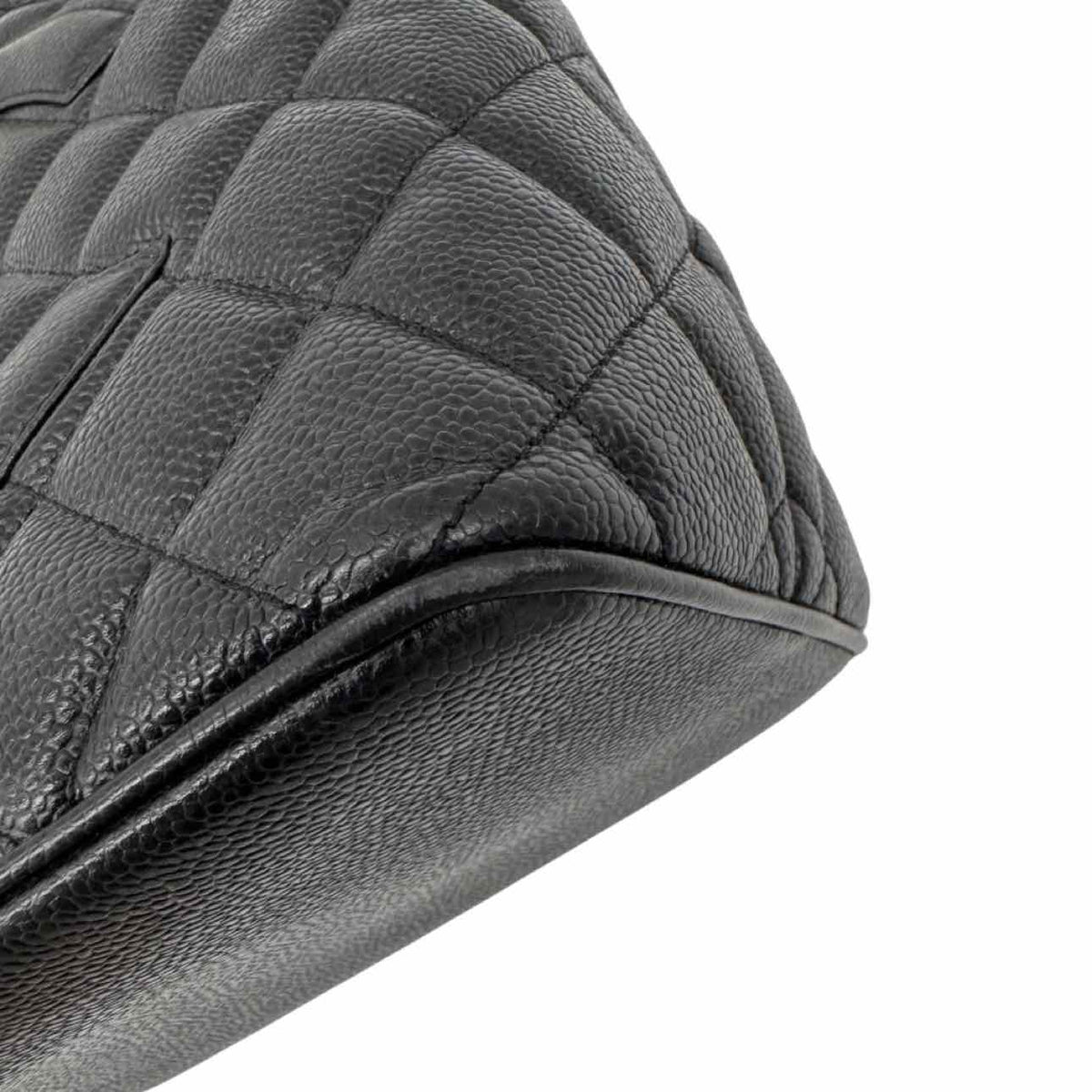 CHANEL Quilted Caviar Medallion Tote Bag Black