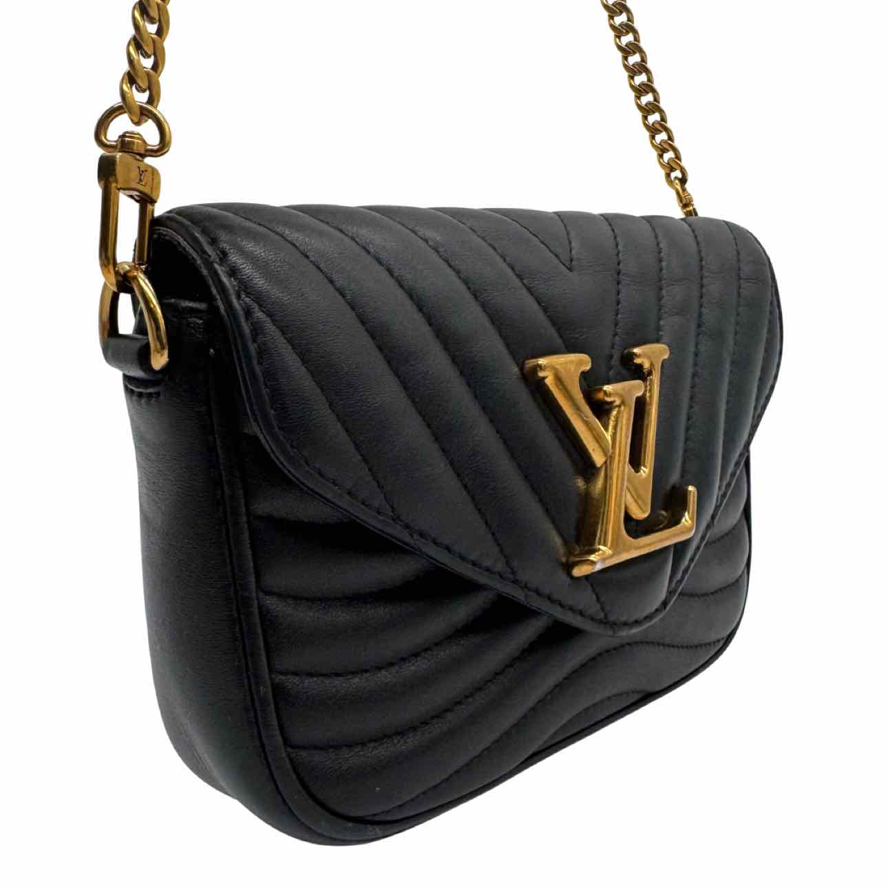 LOUIS VUITTON Calfskin New Wave Multi Pochette Black