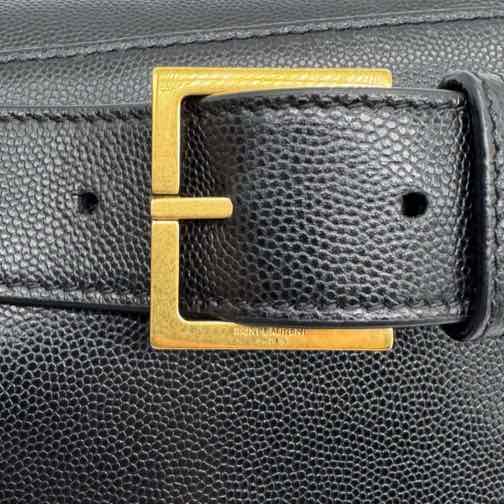 YVES SAINT LAURENT Calfskin LeatherCassandre Classic Black Belt Bag (Pre-Owned)