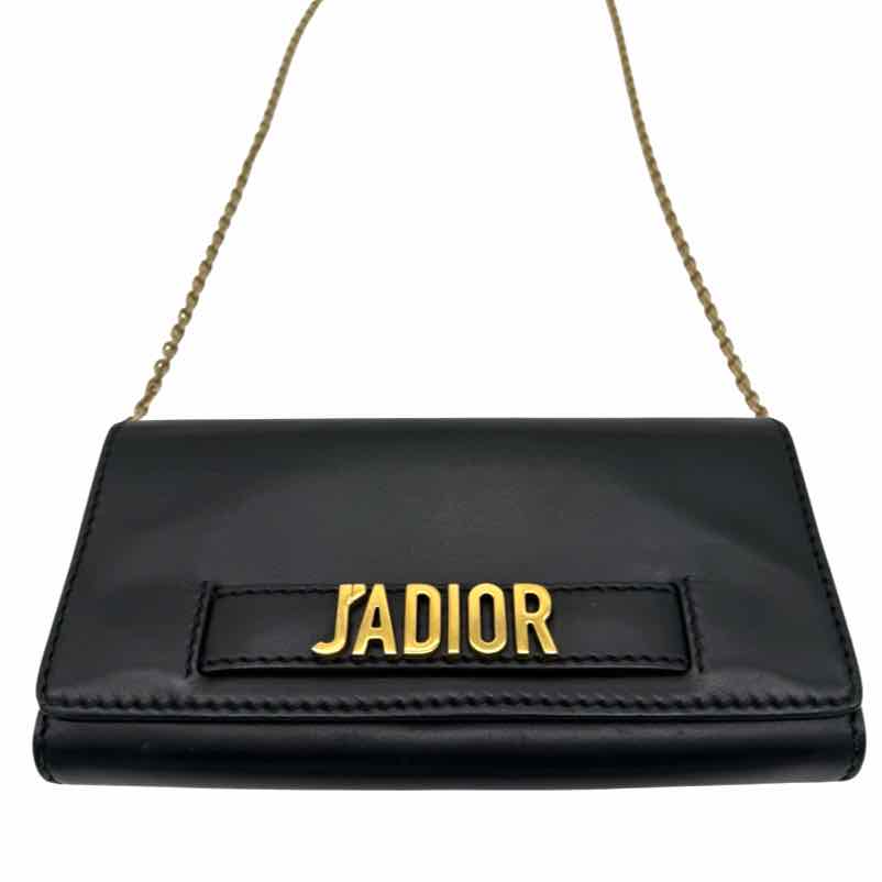 DIOR Calfskin J'Adior Chain Flap Bag Black (Pre-Owned)