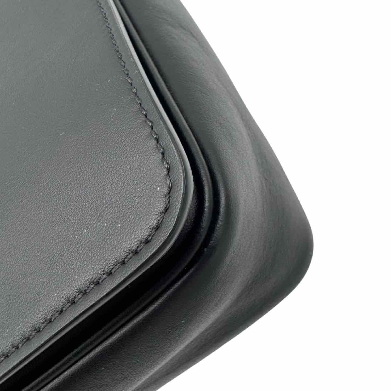 FENDI Calfskin Debossed Classic Logo Messenger Bag Black