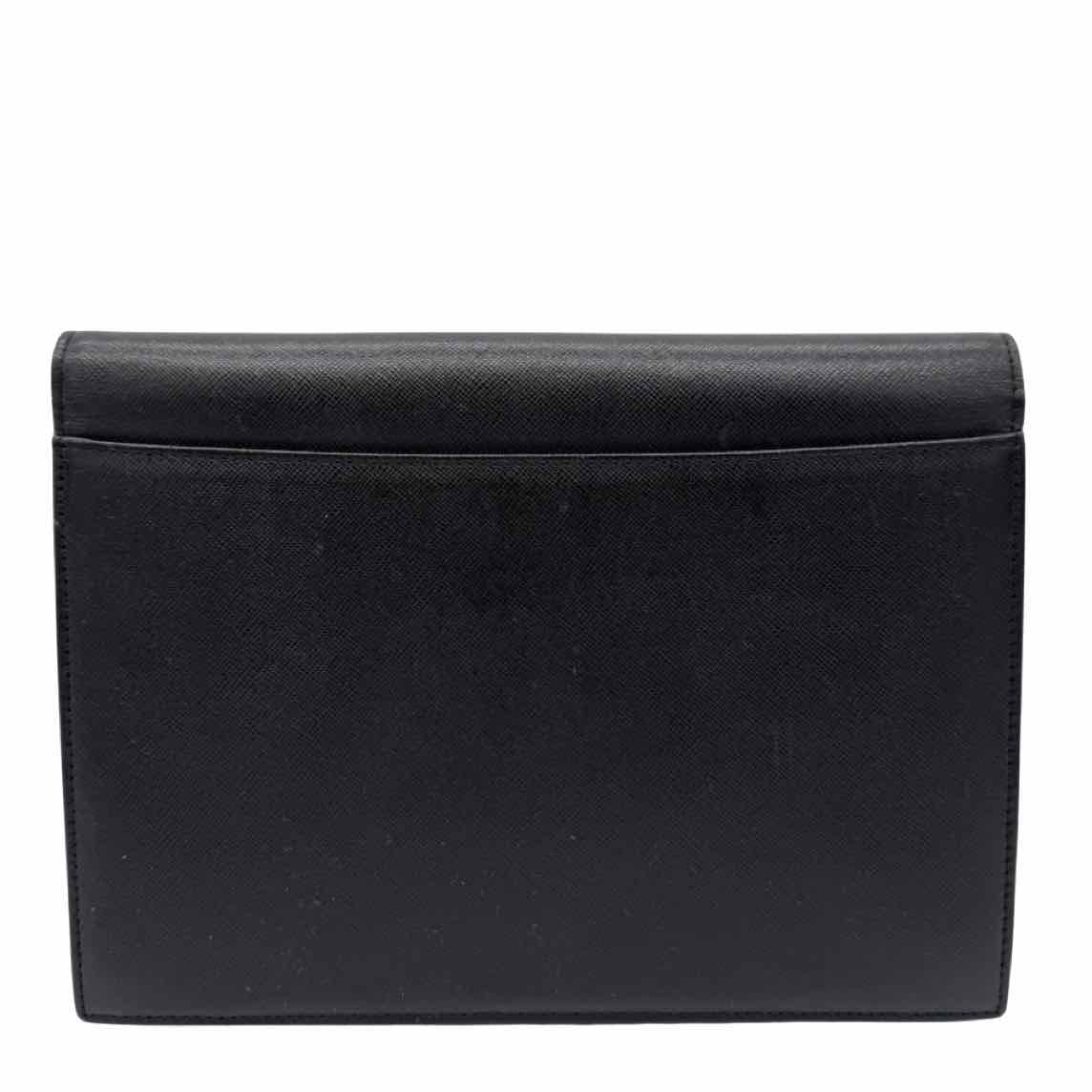 SAINT LAURENT Saffiano Leather Vintage Clutch Black