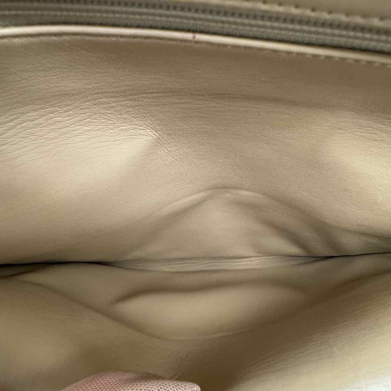 CHANEL Quilted Lambskin Medium Double Flap Beige (Pre-Owned)