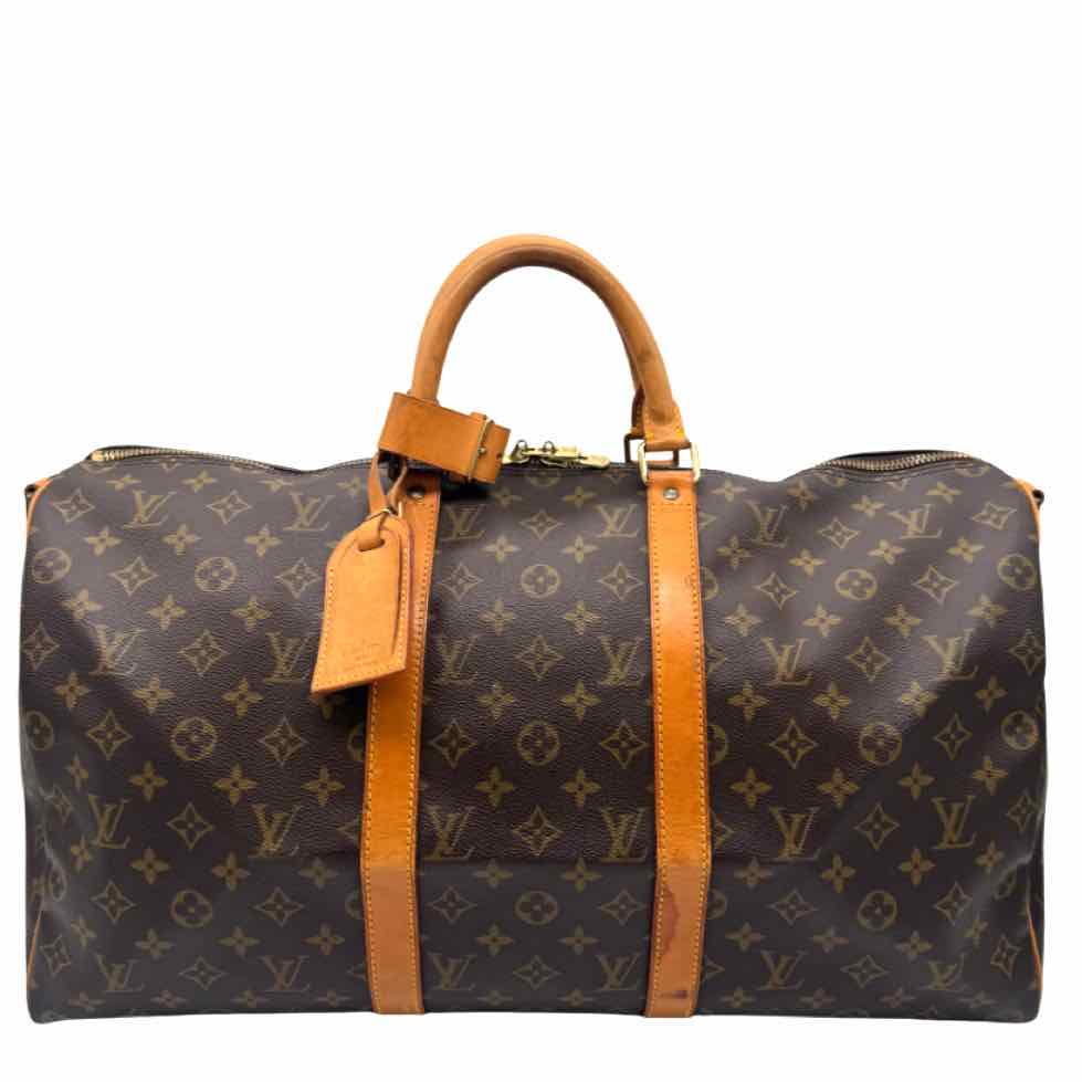 LOUIS VUITTON Monogram Canvas Keepall Bandouliere 50 Brown Duffle