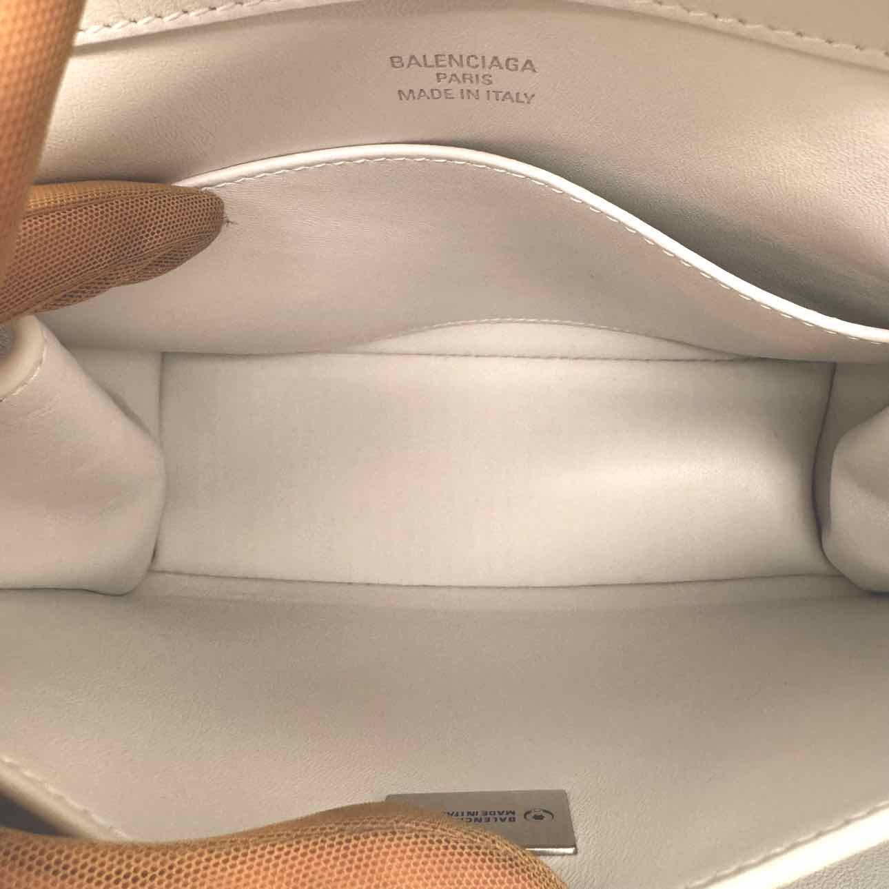 BALENCIAGA Calfskin Mini Rodeo Top Handle Crossbody Optic White