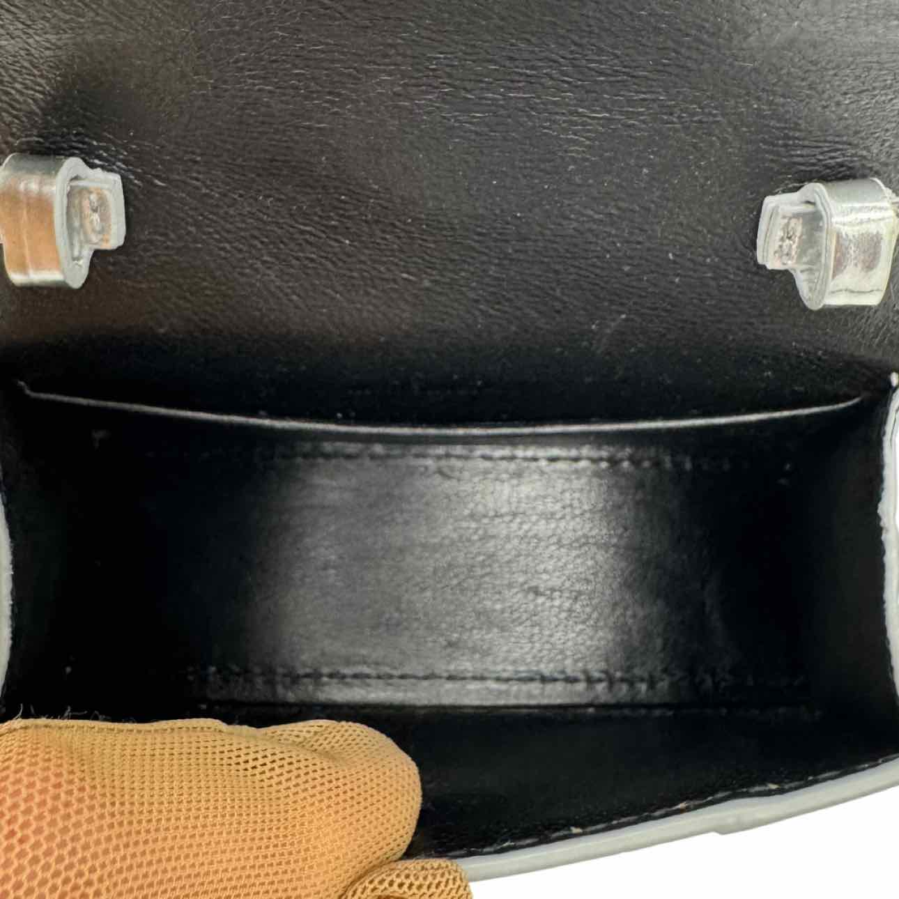 BALENCIAGA Leather Hourglass XS Top Handle Silver