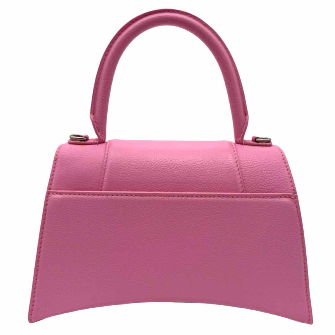 BALENCIAGA Leather Top Handle Hourglass Small Bag Pink
