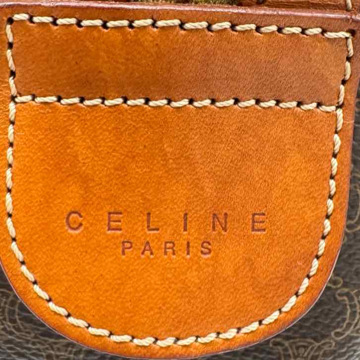 CELINE Canvas Macadam Boston Bag Brown