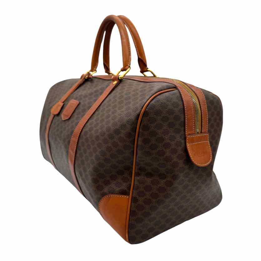 CELINE Canvas Macadam Boston Bag Brown