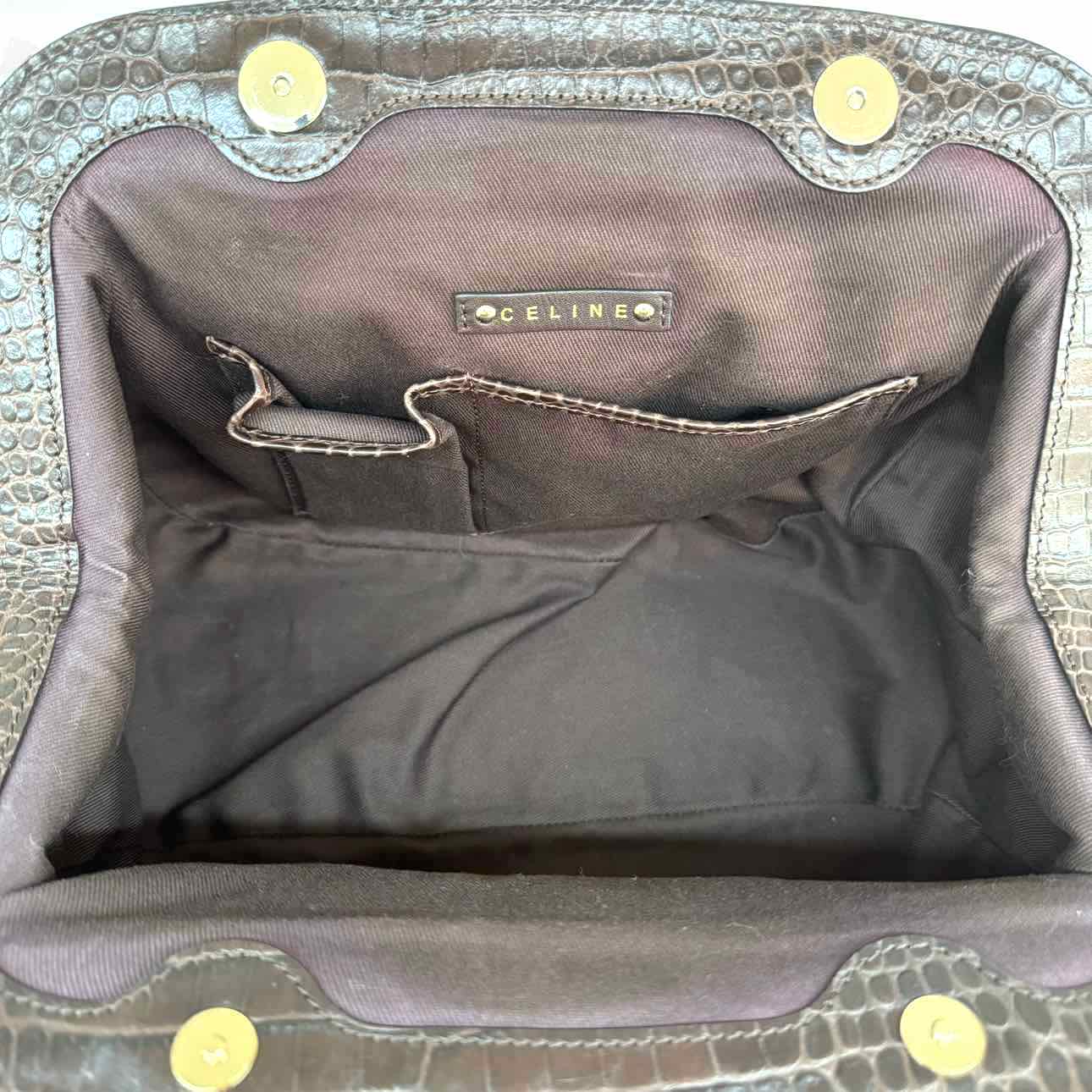 CELINE Macadam Canvas Tassel Shoulder Bag Brown (Pre-Owned)
