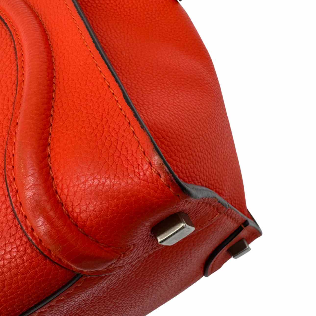 CELINE Smooth Calfskin Mini Luggage Tote Bag Orange