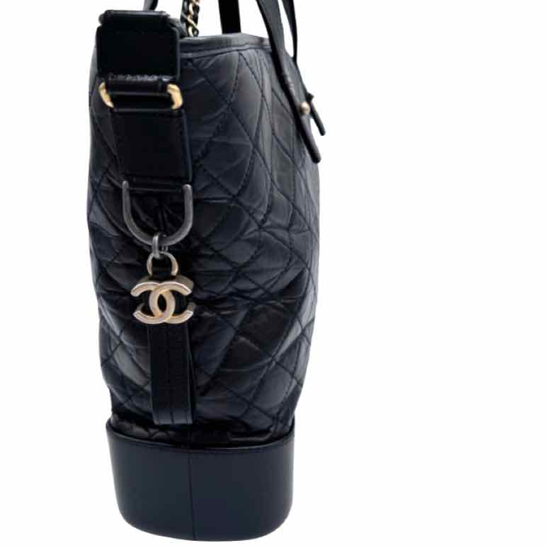 CHANEL Aged Calfskin Quilted Gabrielle Hobo Bag Large Black (Pre-Owned)