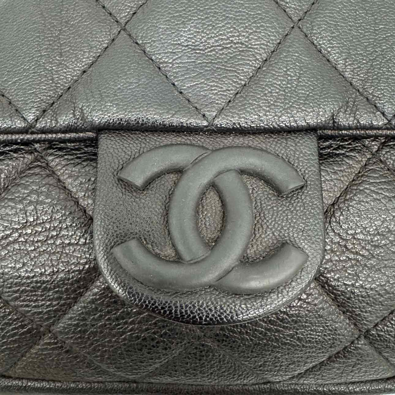 CHANEL Calfskin Yacht Jumbo Flap Black