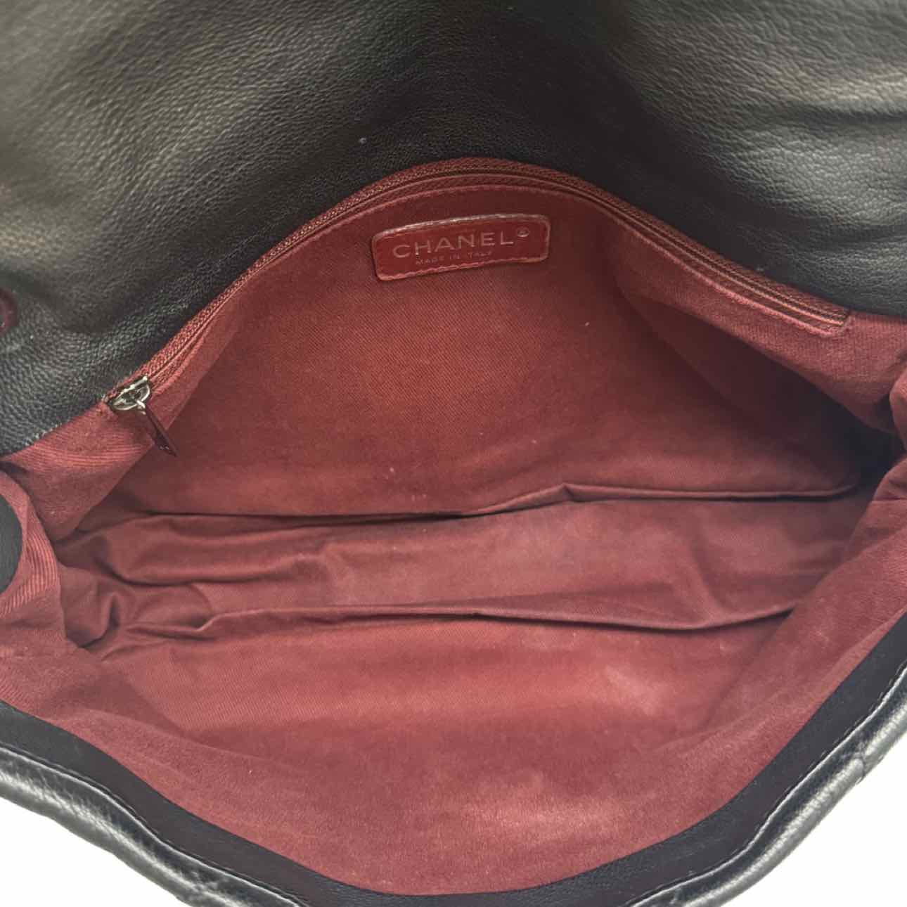 CHANEL Calfskin Yacht Jumbo Flap Black