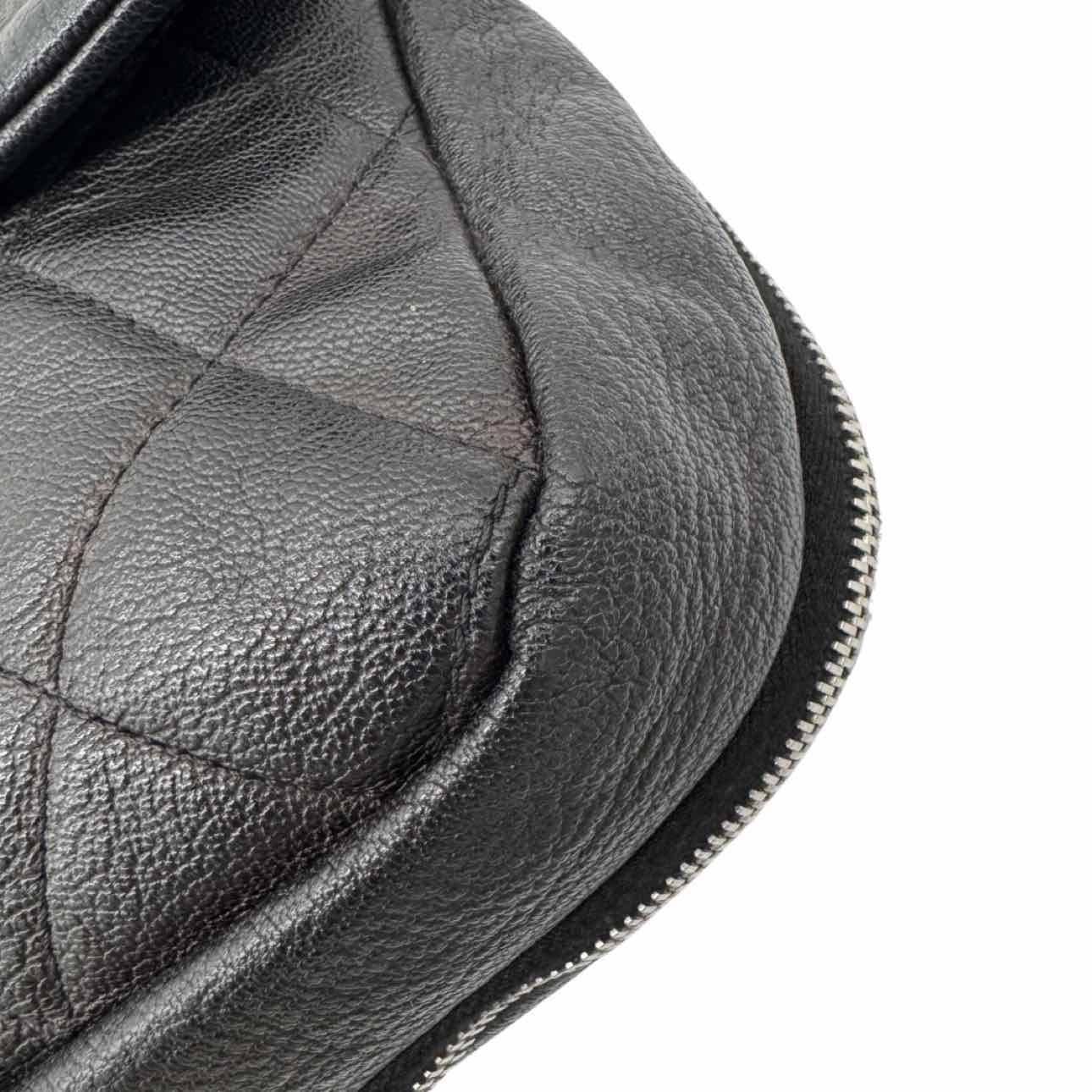 CHANEL Calfskin Yacht Jumbo Flap Black