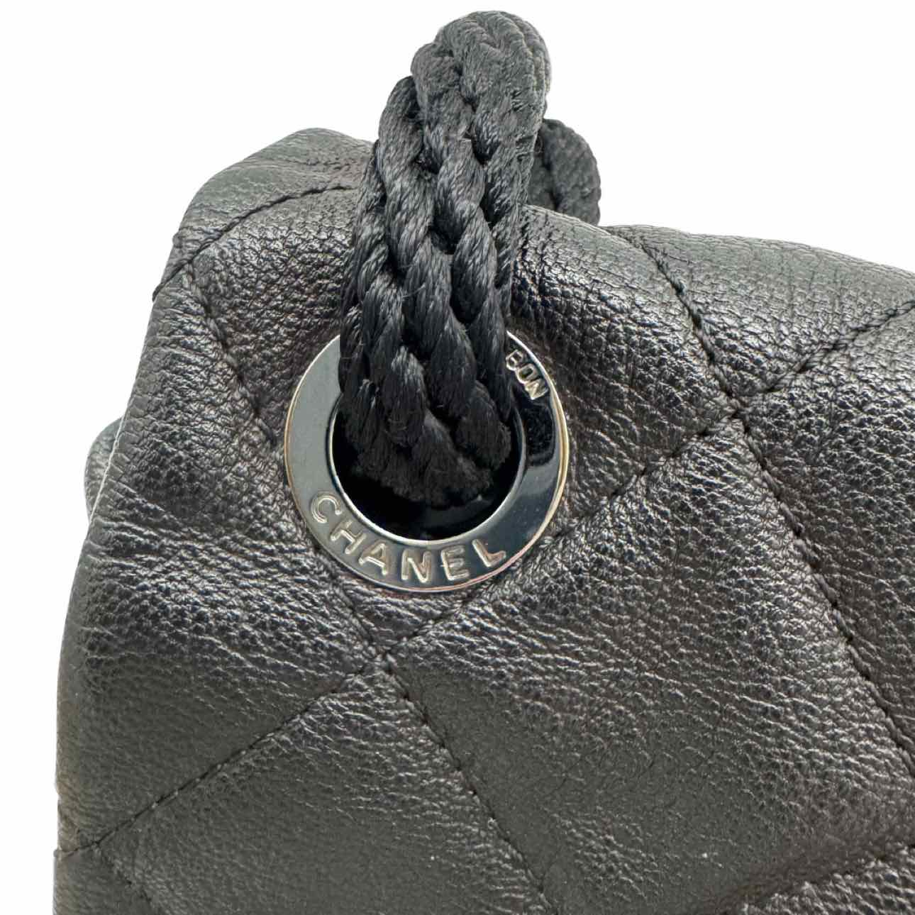 CHANEL Calfskin Yacht Jumbo Flap Black