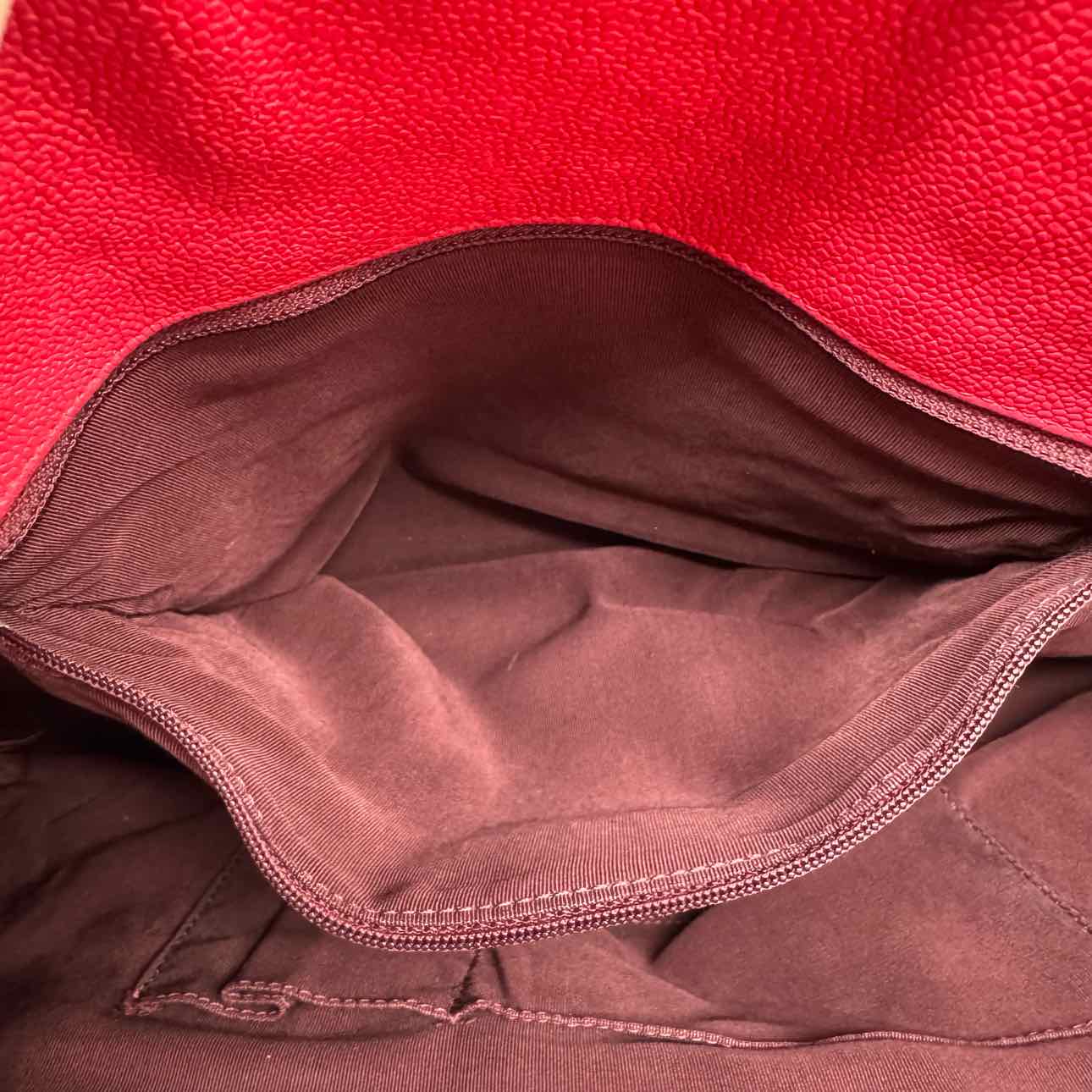 CHANEL Caviar Leather French Riviera Hobo Bag Red