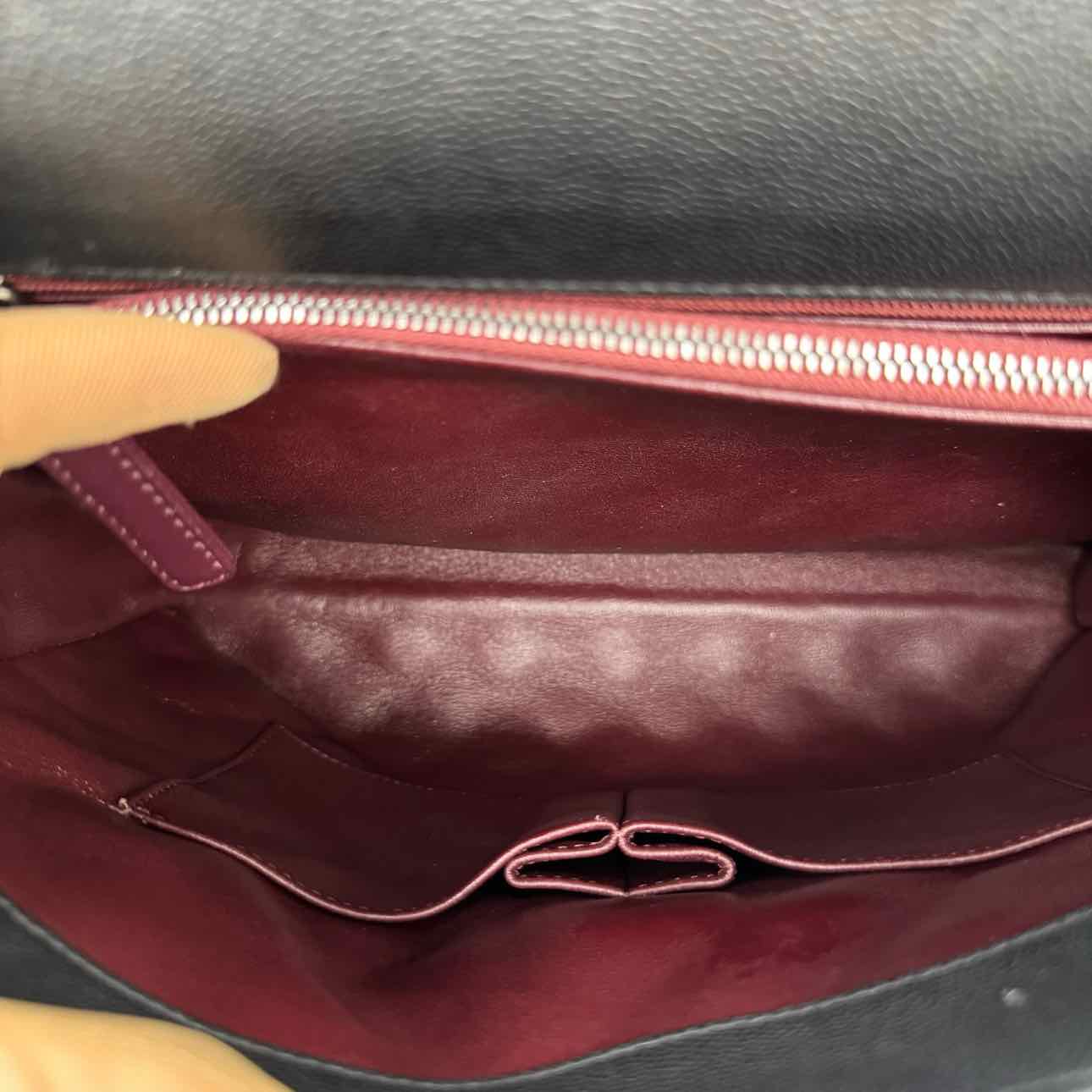 CHANEL Caviar Quilted Large Coco Lizard Handle Flap Black