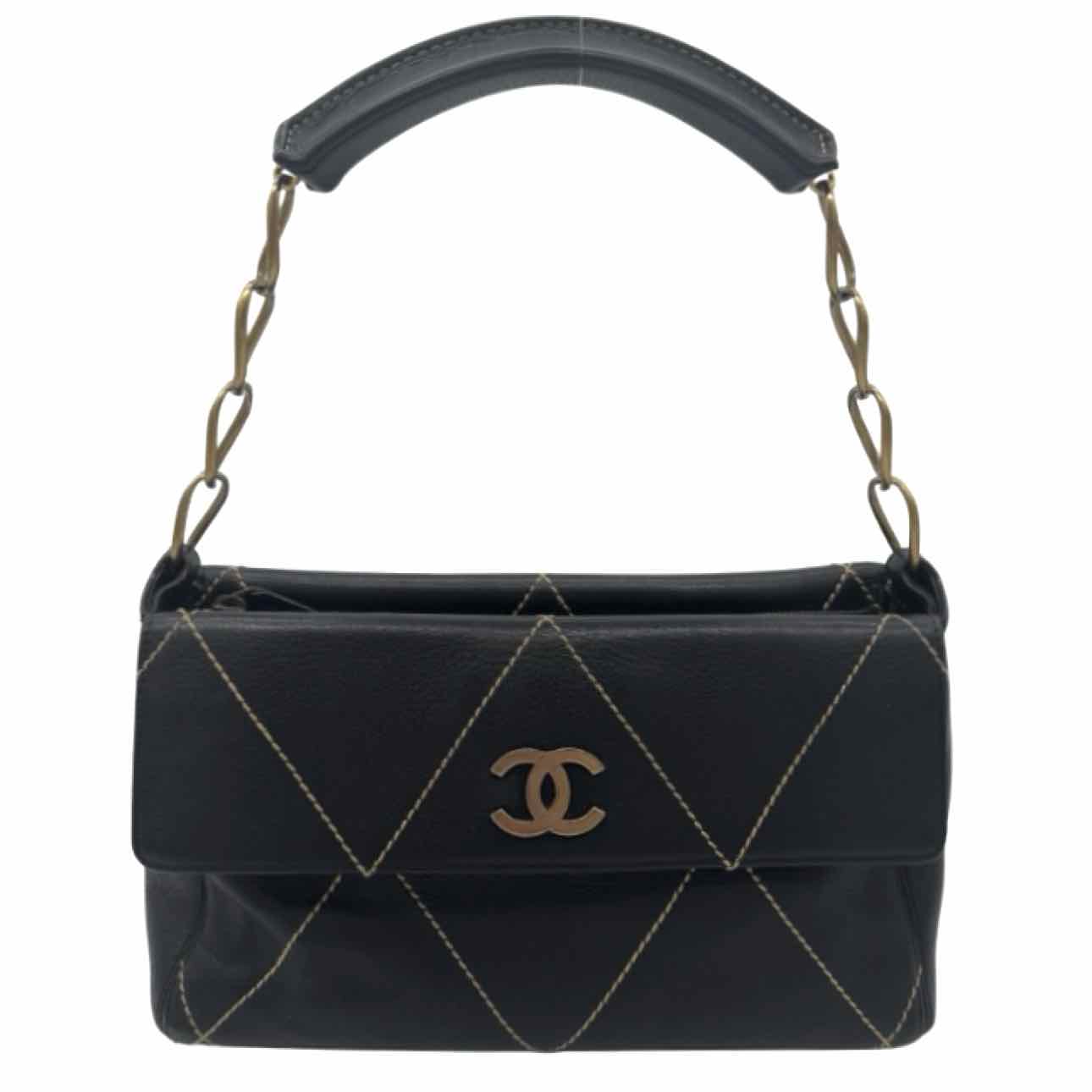 CHANEL Diamond Stitch Surpique Bag Black