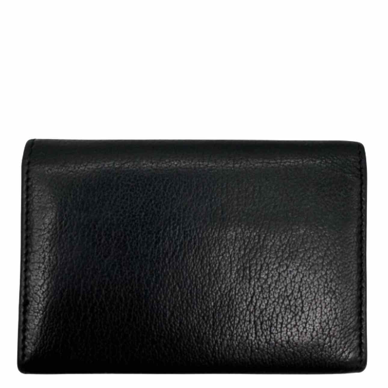 CHANEL Goatskin Camellia Card Holder Black