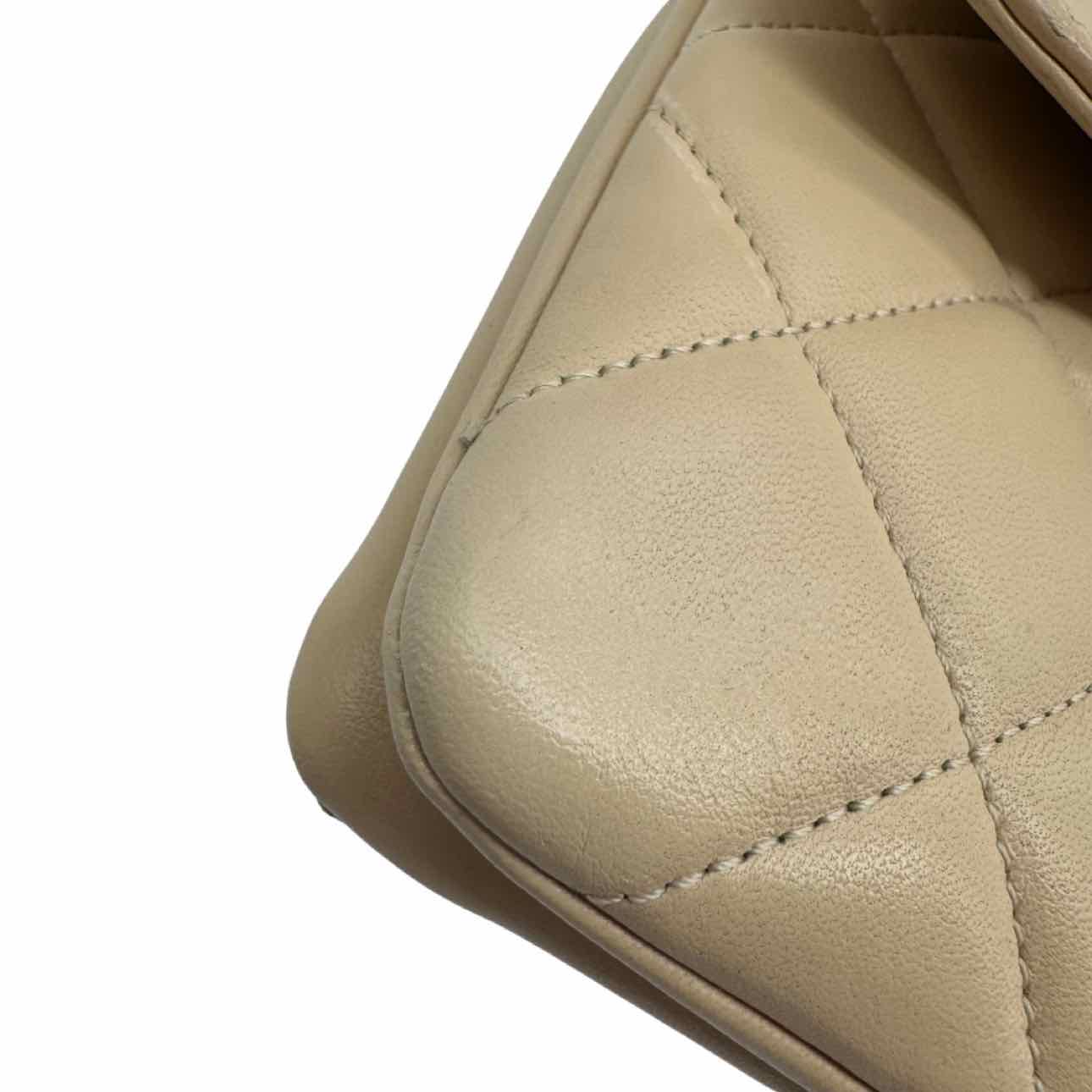 CHANEL Lambskin Matelasse Medium Trendy CC Flap Beige