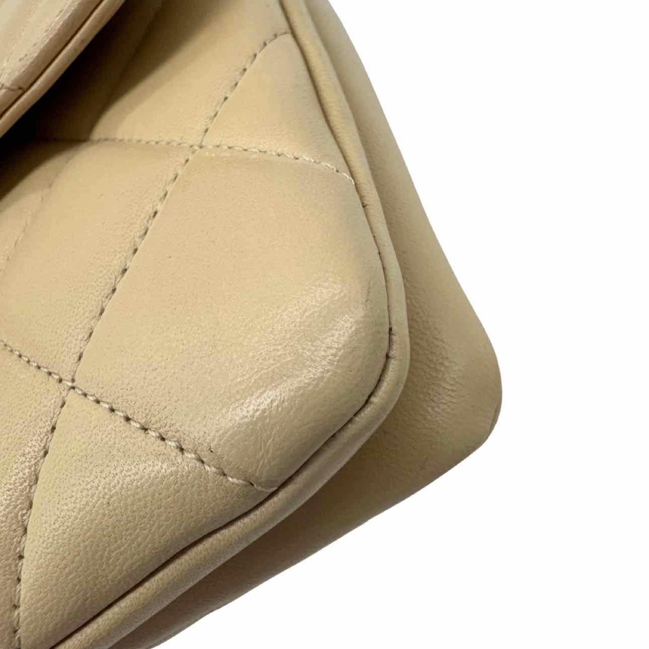 CHANEL Lambskin Matelasse Medium Trendy CC Flap Beige