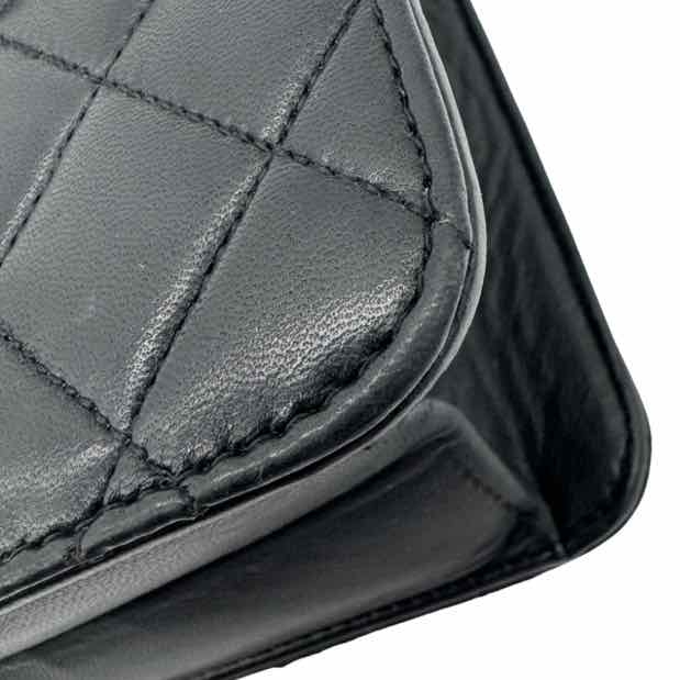 CHANEL Lambskin Push Lock Medium Half Flap Black (Pre-Owned)