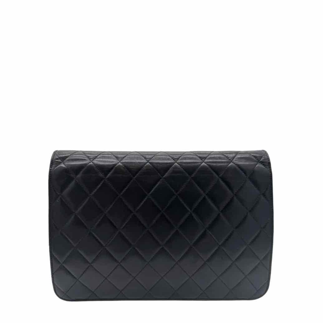 CHANEL Lambskin Turn Lock Medium Half Flap Black (Pre-Owned)